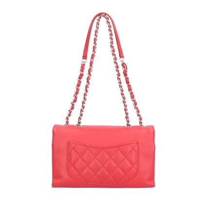 Chanel Matelasse Shoulder Bag Leather Red