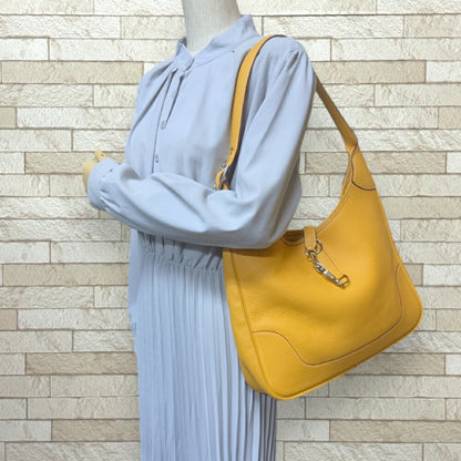 Hermes Trim 35 Shoulder Bag Taurillon Clemence Yellow