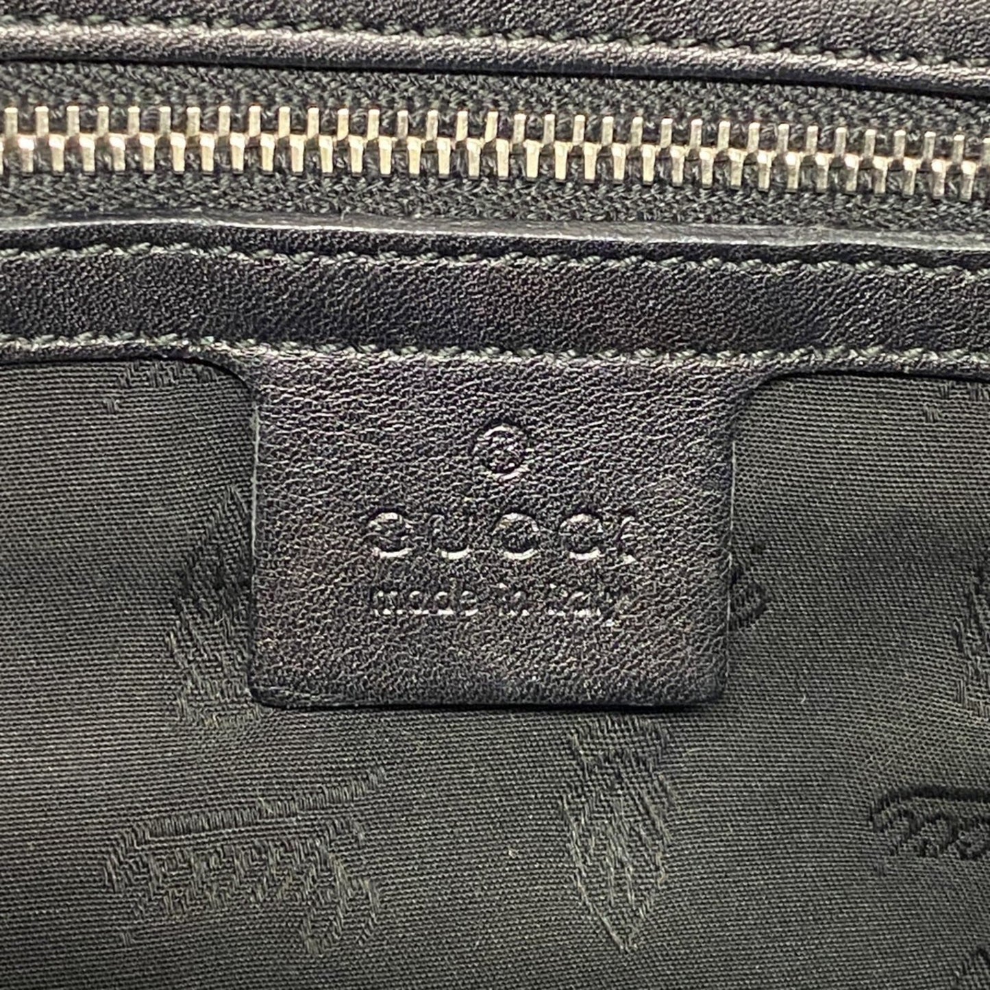 Gucci Shoulder Bag Guccissima 232962 Leather Black Gold