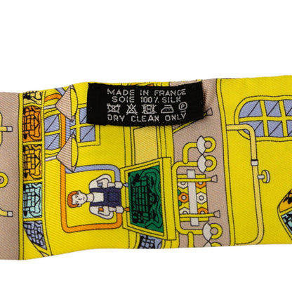 Hermes Herms Twilly La Maison Des Carres Scarf/Muffler In Yellow