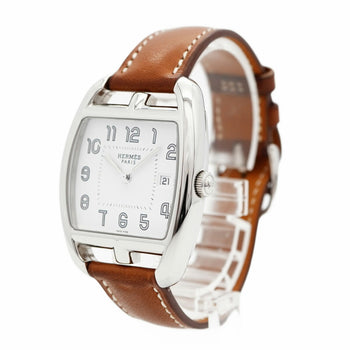 Herms Cape Cod Tonneau Ct1.710 White Dial Wristwatch