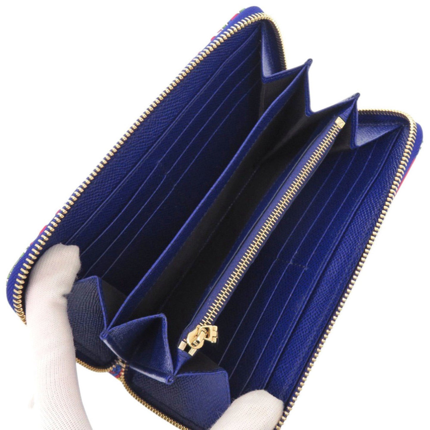 Like New Dolce & Gabbana Bi0473 Trump Print Leather Long Wallet In Red