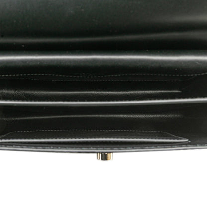 Prada Stitched Rim Handbag Shoulder Bag Br5138 Black Leather