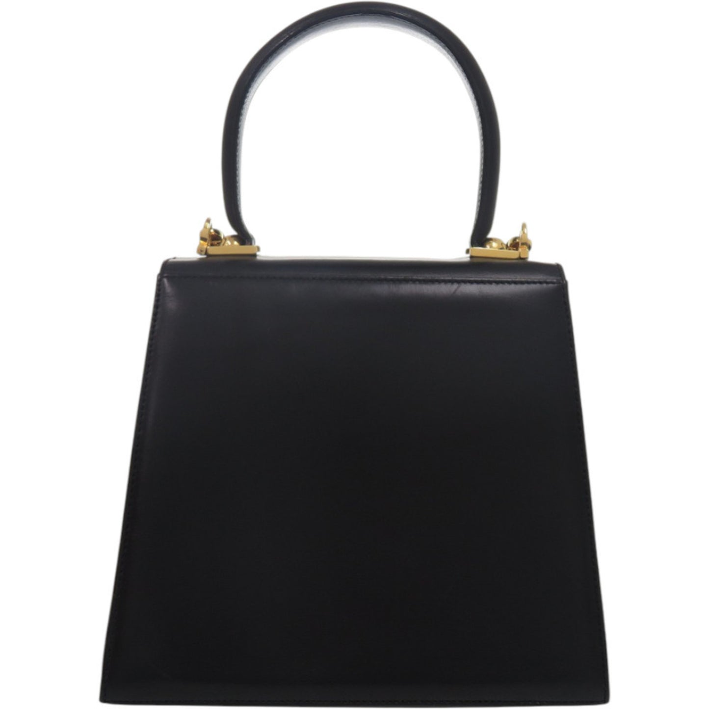 Salvatore Ferragamo Gancini Aq-212193 Leather Black Handbag 0608
