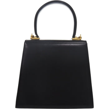Salvatore Ferragamo Gancini Aq-212193 Leather Black Handbag 0608
