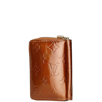 Louis Vuitton Monogram Vernis Bloom Round Bi-Fold Wallet M91152 Bronze Brown Patent Leather