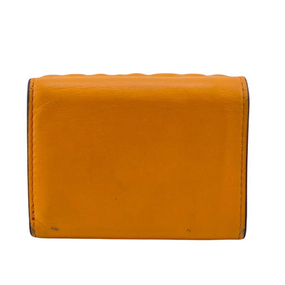 Fendi Bucket Micro Embossed Ff Tri-Fold Wallet In Orange