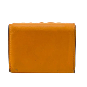 Fendi Bucket Micro Embossed Ff Tri-Fold Wallet In Orange