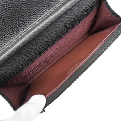 Chanel Matelasse Shoulder Wallet With Chain Bag In Caviar Skin