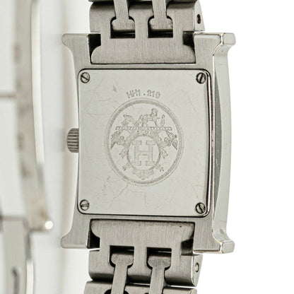Hermes H Watch Wristwatch Hh1.210 Quartz Blue Dial Stainless Steel