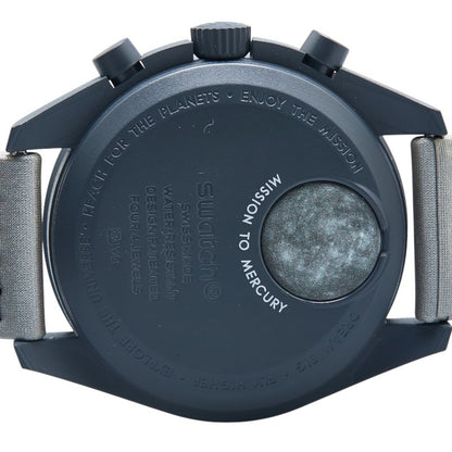 Omega X Swatch Moonswatch Mission To Mercury Watch So33A100 Quartz Movement Gray Dial Ceramic Nylon