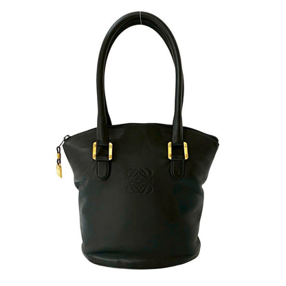 Loewe Anagram Logo Embossed Leather Mini Tote Bag In Black