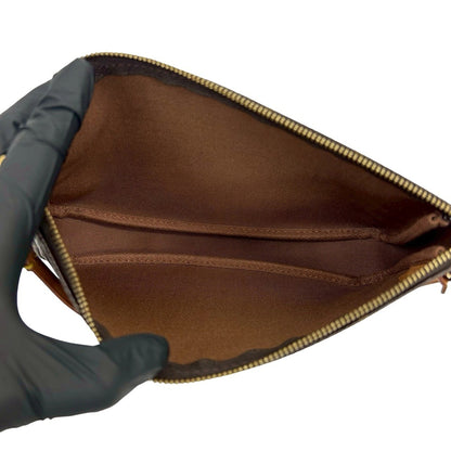 Louis Vuitton Pochette Accessoires Monogram Leather Mini Handbag Pouch Brown 53615