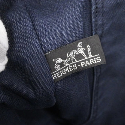 Hermes Herms Foule Tote Canvas Navy Bag