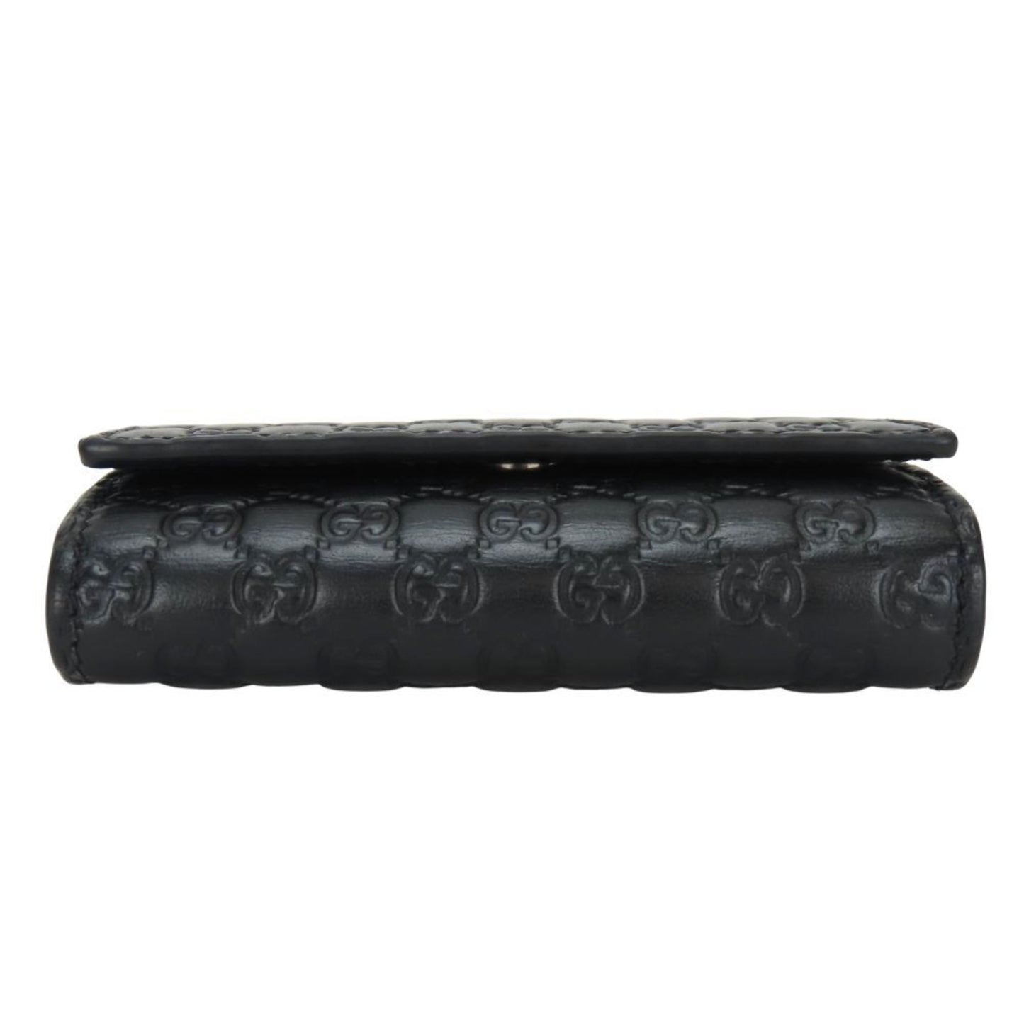 Gucci Key Case 150402 6-Ring Shimmer Leather Black Micro