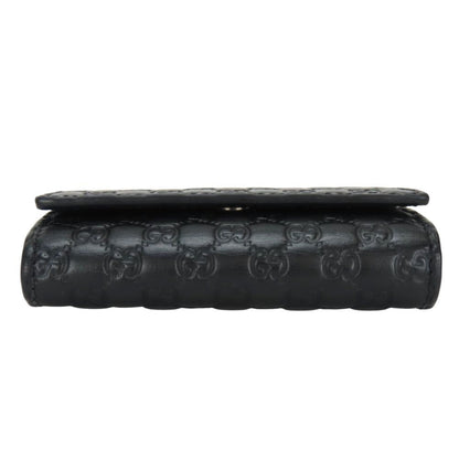 Gucci Key Case 150402 6-Ring Shimmer Leather Black Micro