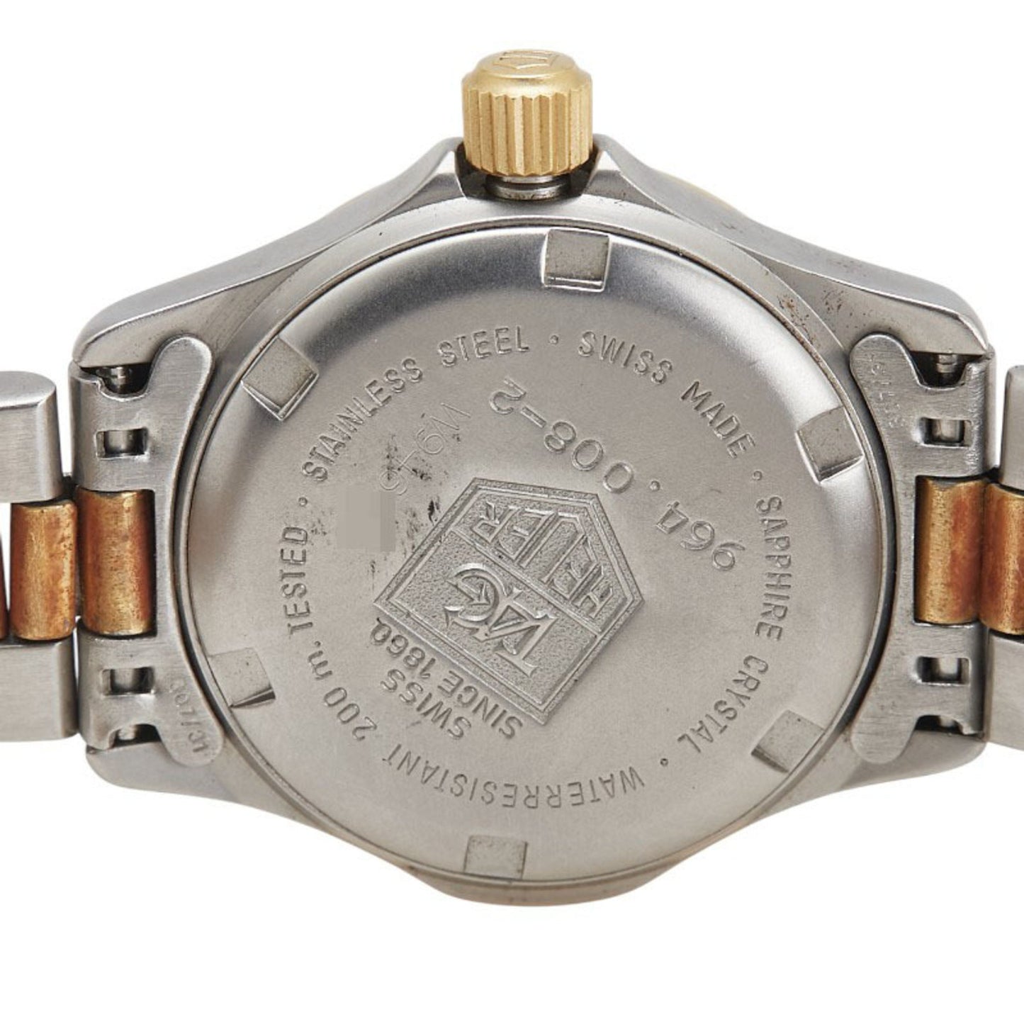 Tag Heuer Professional Watch 964.008-2 Quartz Gold Dial Stainless Steel Plated