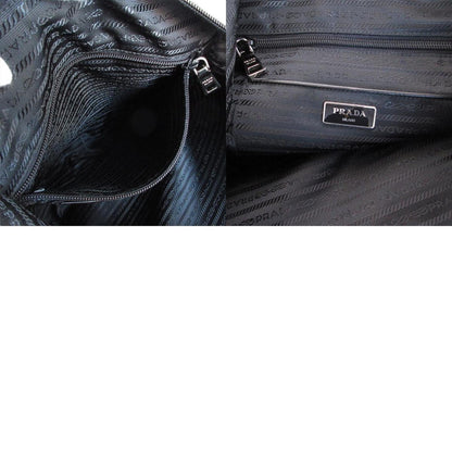 Prada Prada Tote Bag Shoulder Nylon Leather Black Multicolor Silver