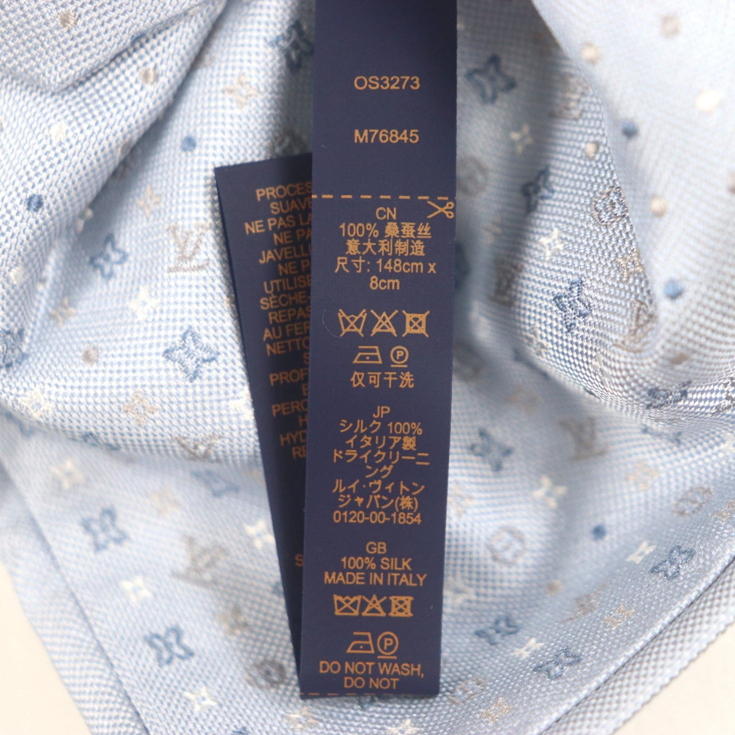 Louis Vuitton 2023 Louis Vuitton M76845 Monogram Gradient Dots 8Cm 100% Silk Tie Light Blue With Box