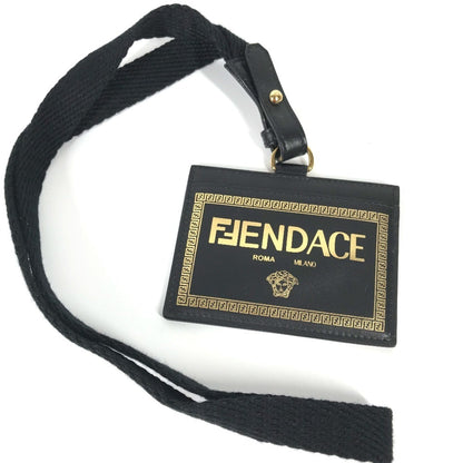 Versace X Fendi Collaboration Fendace Medusa Id Holder With Neck Strap