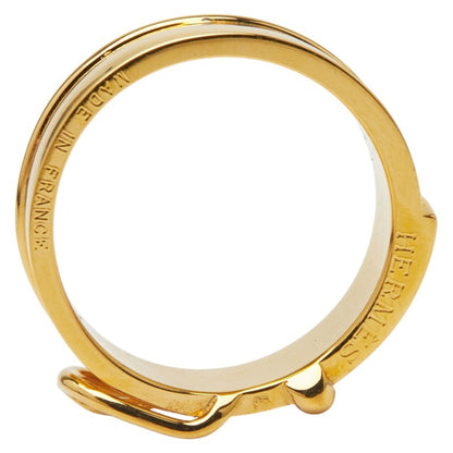 Herms Boucle Serie Belt Motif Scarf Ring Gold Plated