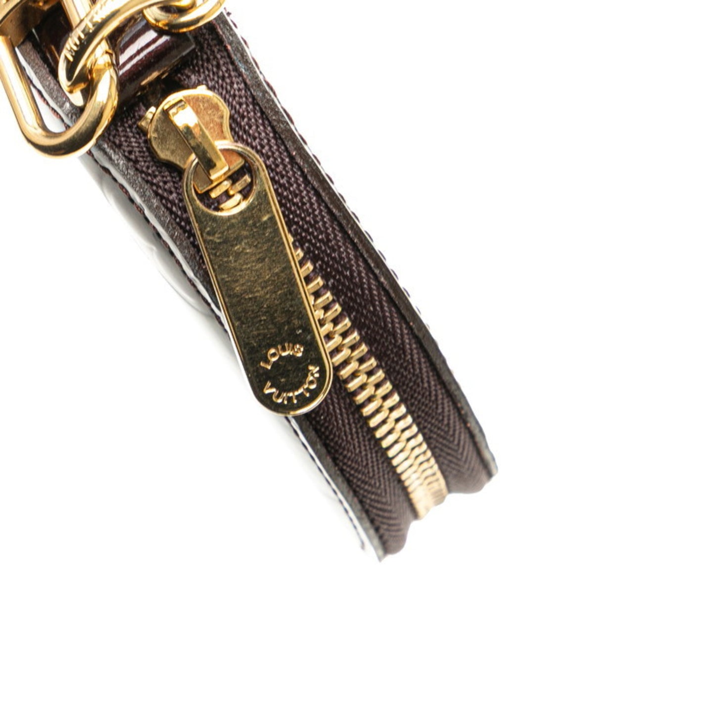 Louis Vuitton Monogram Vernis Portemonnay Chapeau Coin Case M91413 Amaranth Patent Leather