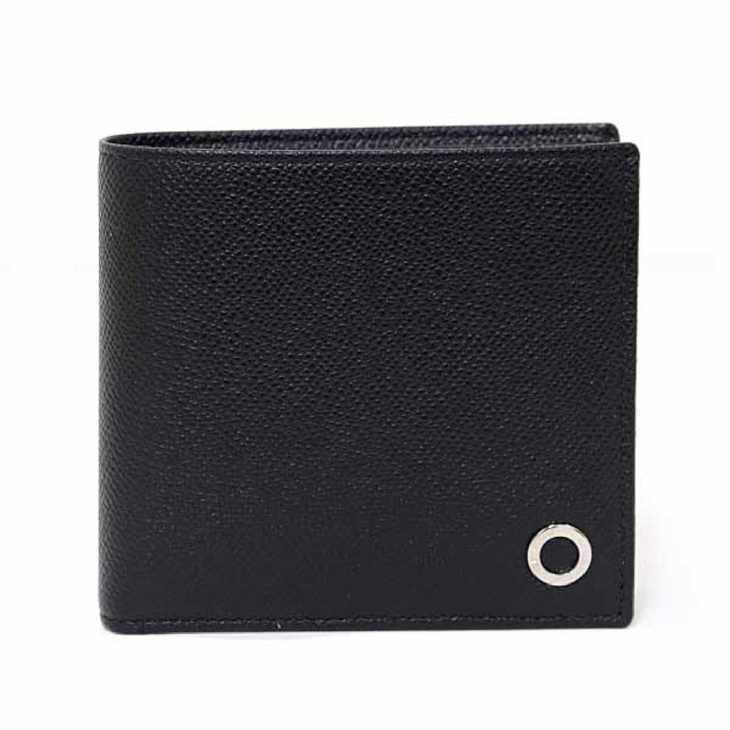 Bvlgari Man Bifold Wallet Grained Leather 30396 Black Blue