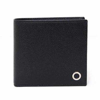 Bvlgari Man Bifold Wallet Grained Leather 30396 Black Blue