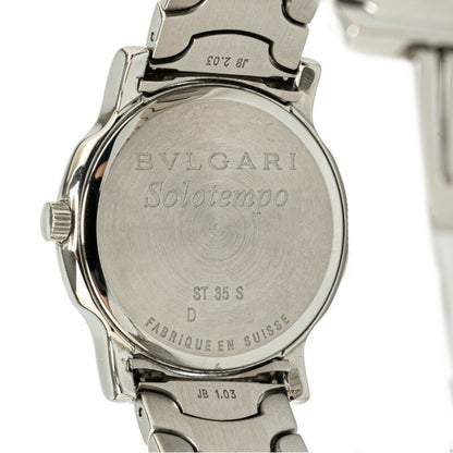 Bvlgari Solotempo Watch St35S Quartz Silver Dial Stainless Steel