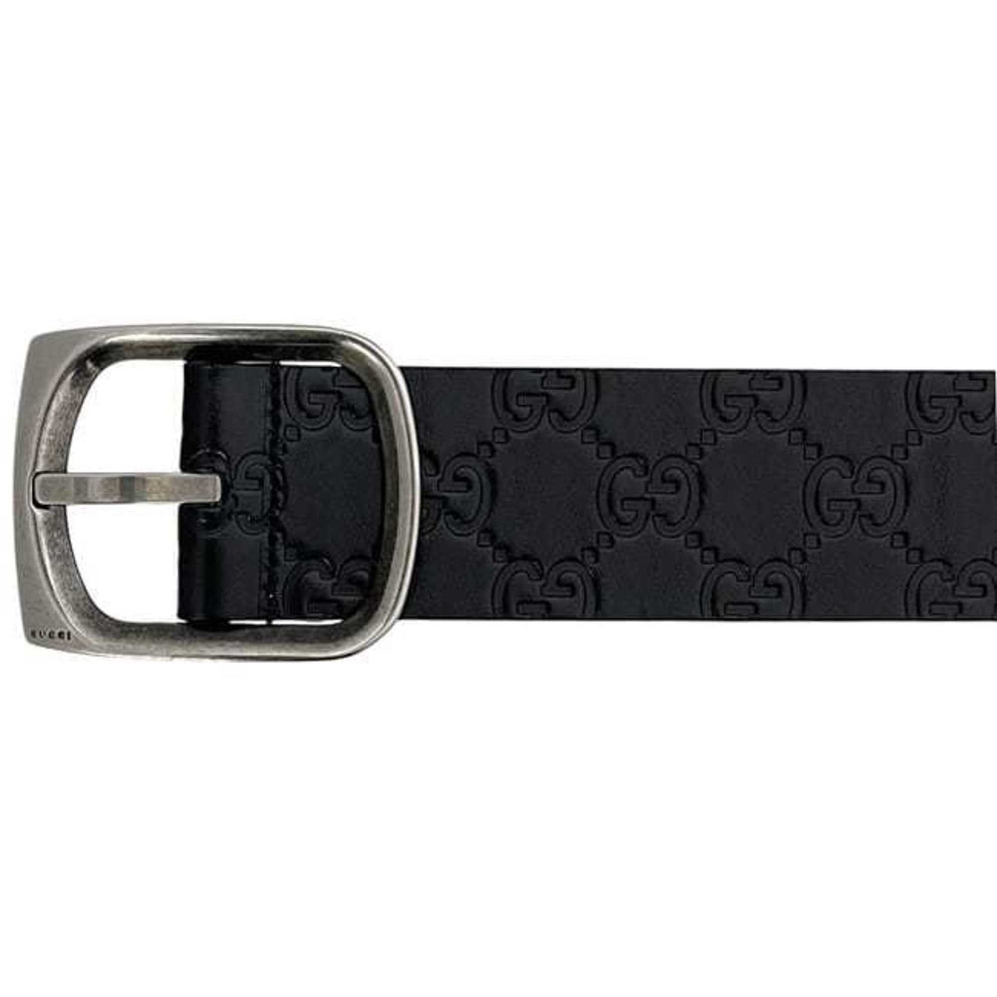 Gucci Belt Ec-24402 Black Striped 211362 479610 90 36 Waist 90Cm Leather Gucci Gg Embossed