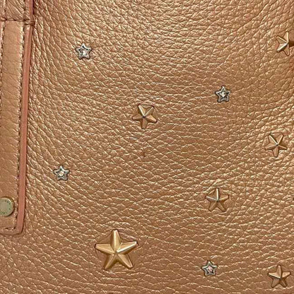 Jimmy Choo Tote Bag Sasha S Ec-22979 Pink Gold Leather Jimmy Choo Star Studs Mini Rhinestone