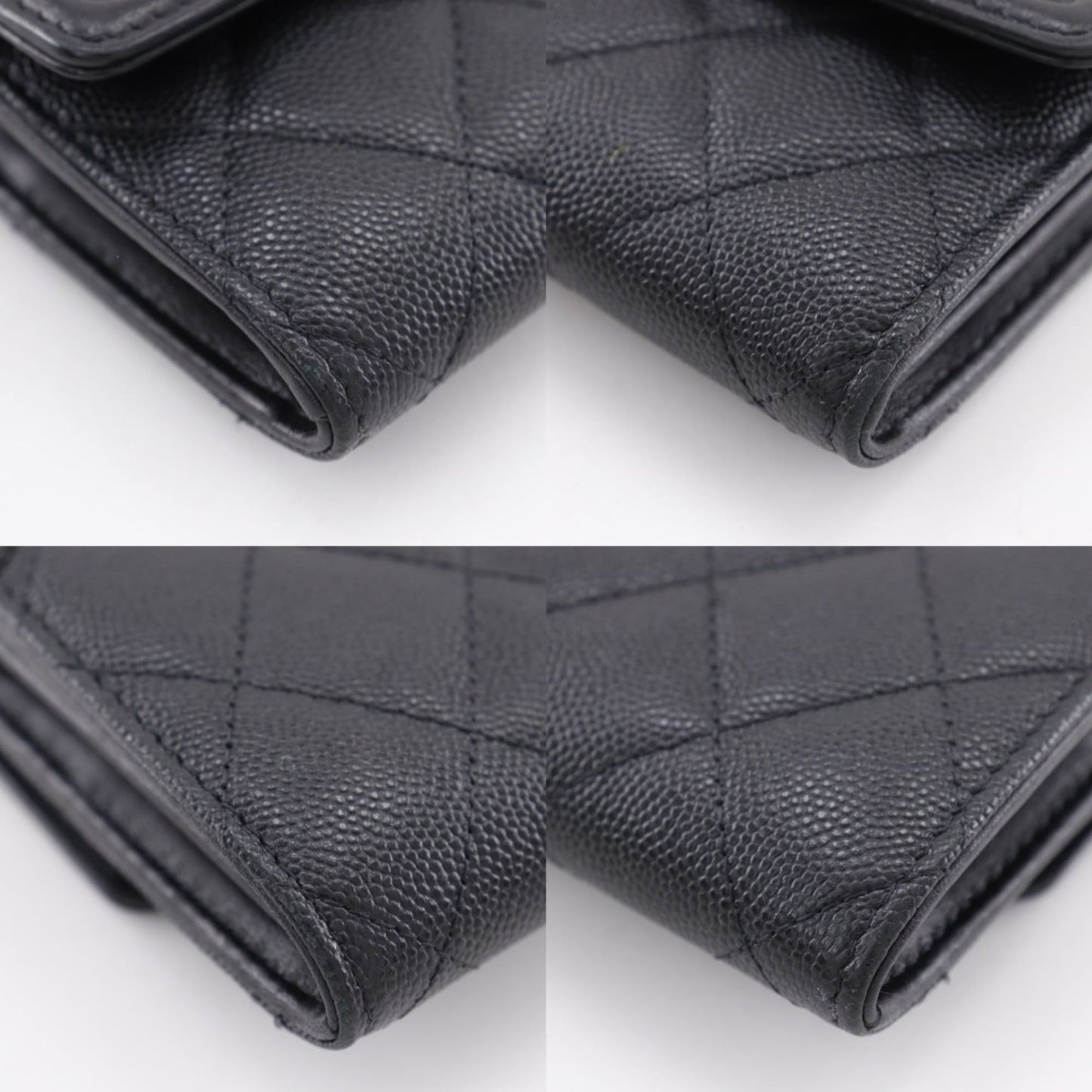 Calfskin Chanel Long Wallet (Bi-Fold) Grained