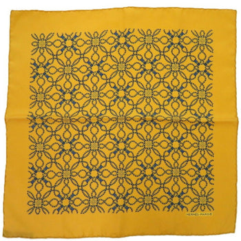 Hermes Petit Carr Rope Pattern Silk Yellow 0189 Scarf Muffler Hermes