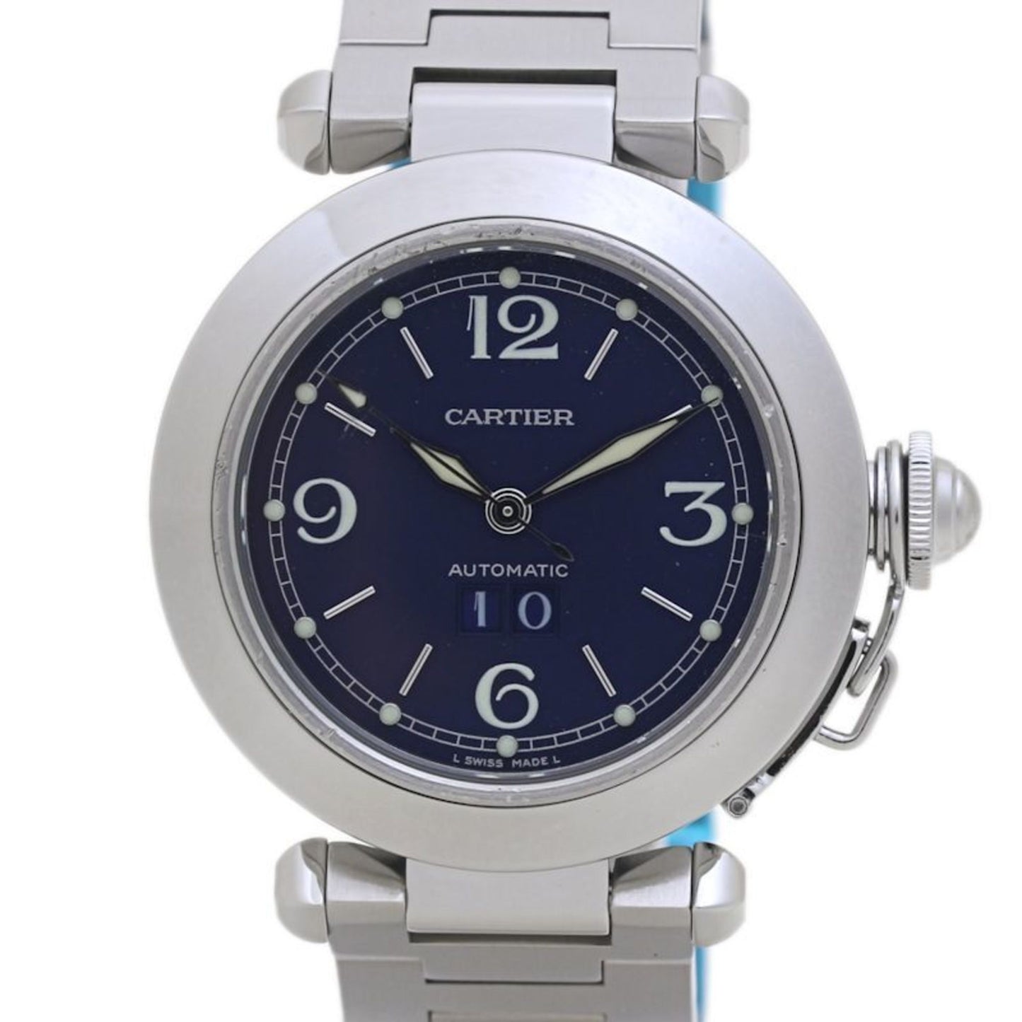 Cartier Pasha C Big Date W31047M7 Navy Watch For Men And Women