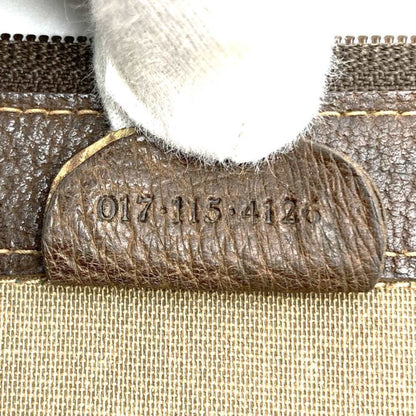 Gucci 017 115 Second Bag Clutch Pouch Gg Supreme Sherry Line Leather Brown