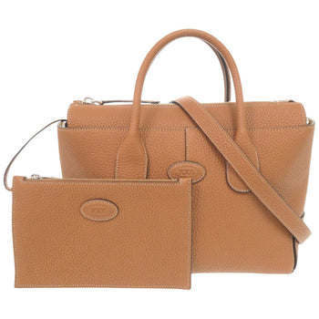 Like New Tod'S Di Small Leather Brown 2-Way Handbag/Shoulder Bag 0536 Tod'S