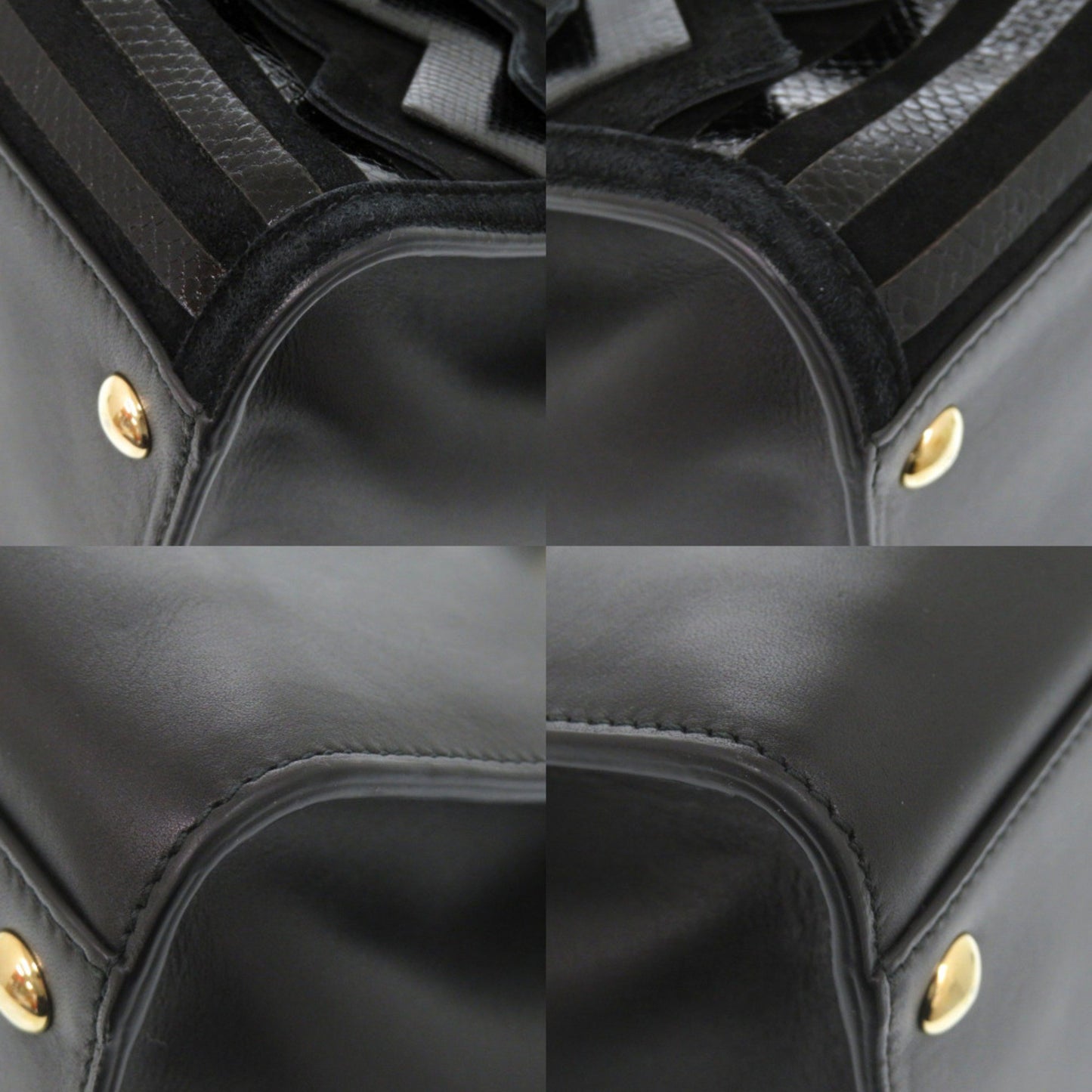 Salvatore Ferragamo Gancini Leather Black Handbag 1248