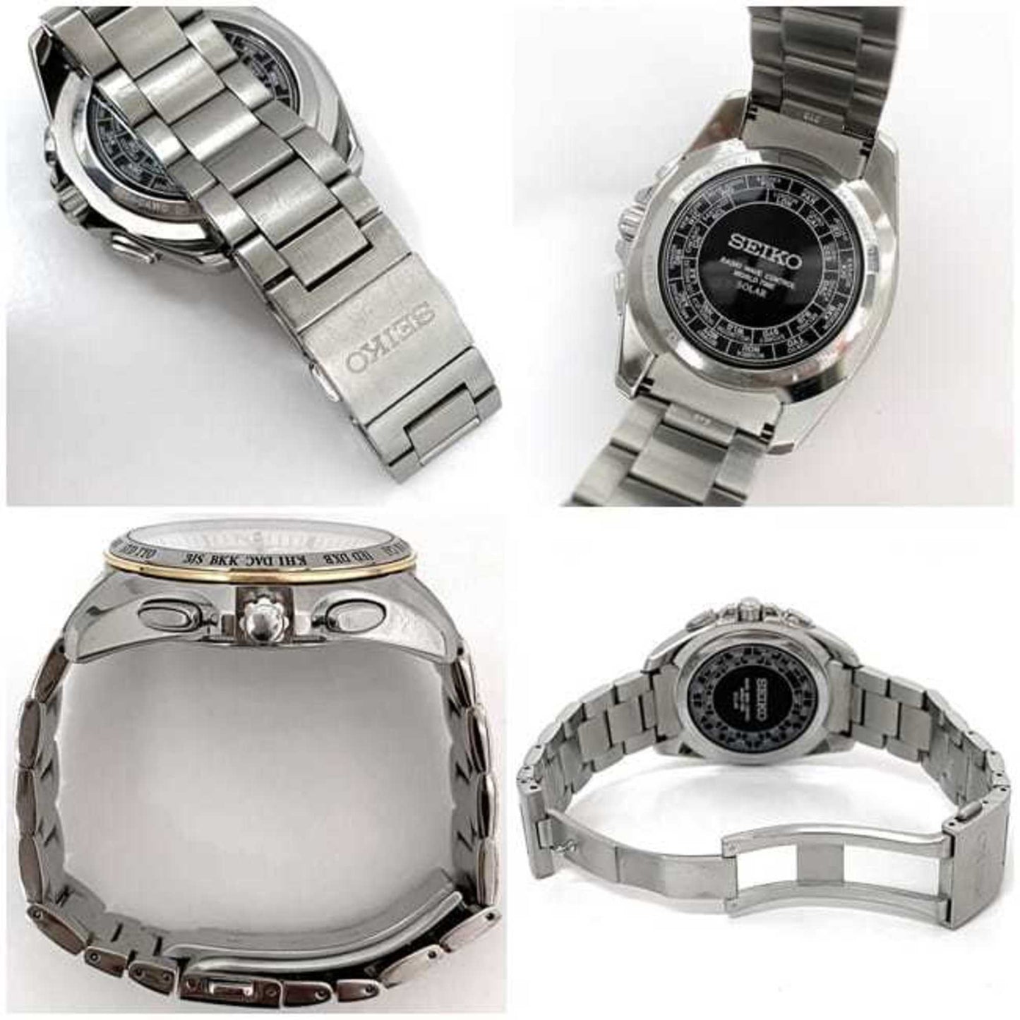 Seiko Watch Brightz Date White Silver 8B54-0Aw0 F-20461 Solar Quartz Seiko