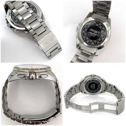 Seiko Watch Brightz Date White Silver 8B54-0Aw0 F-20461 Solar Quartz Seiko