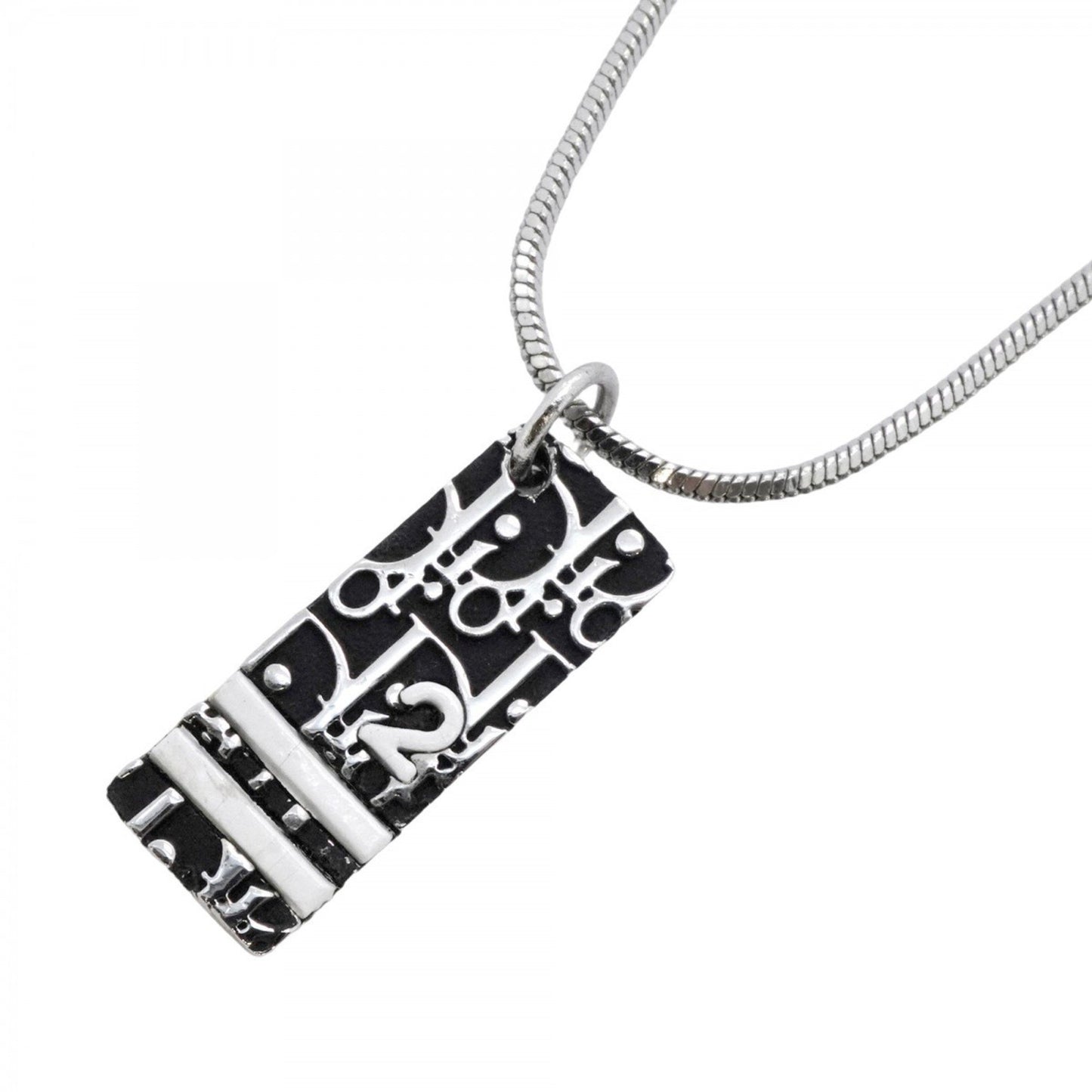 Christian Dior Trotter Metal Necklace In Silver