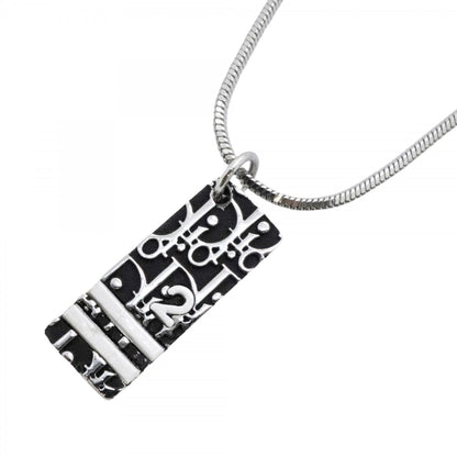 Christian Dior Trotter Metal Necklace In Silver