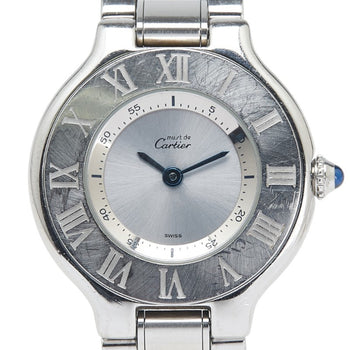 Cartier Must 21 Vantianne W10110T2 Quartz Watch With Silver Dial And Stainless Steel
