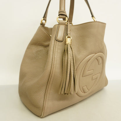 Gucci Soho Tote Bag 282309 Leather Beige Champagne