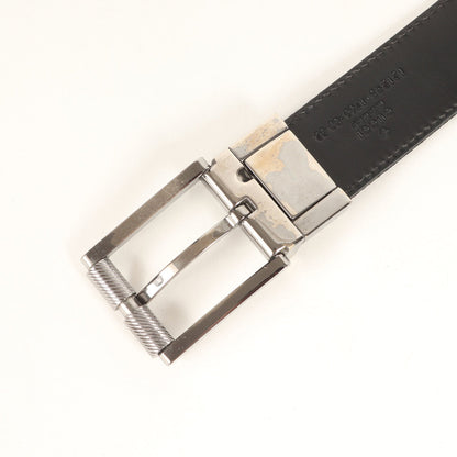 Gucci Reversible Square Buckle Gg Canvas And Leather Belt