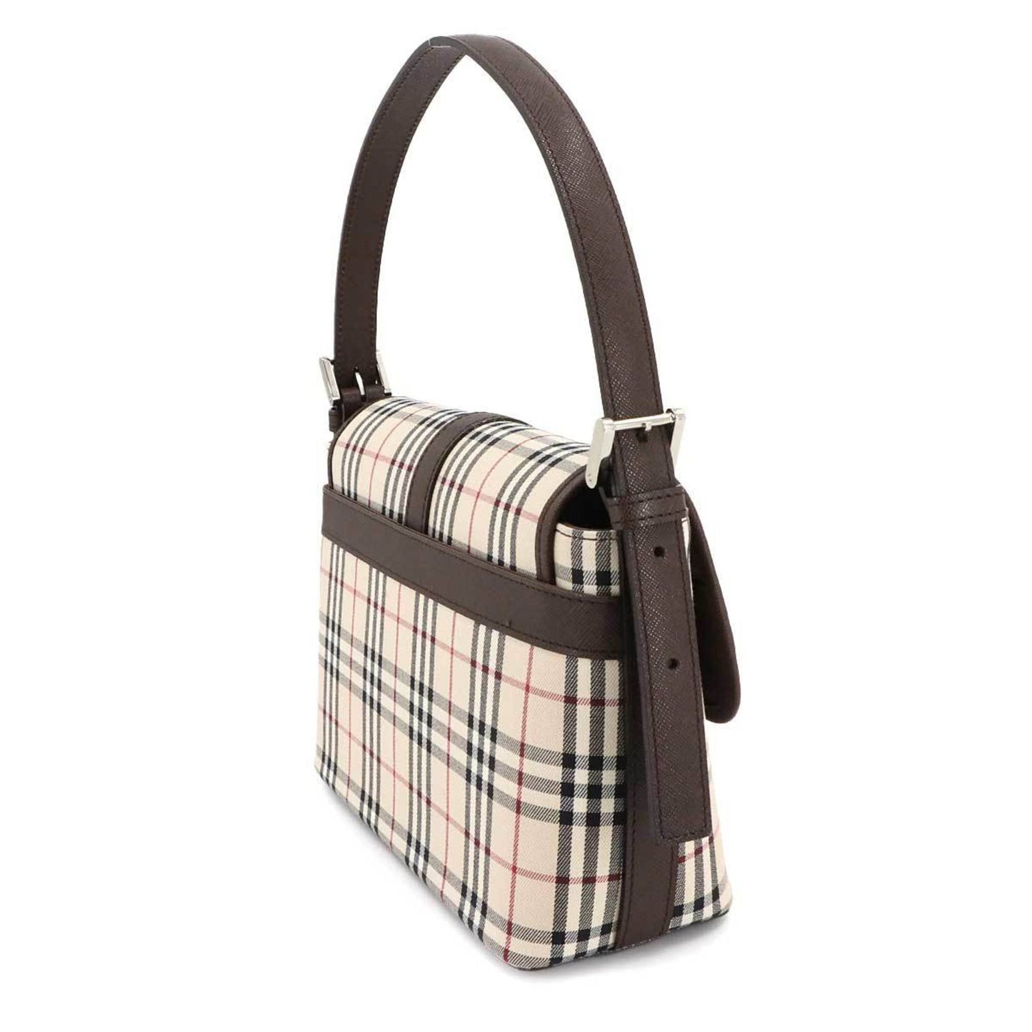 Burberry Nova Check Shoulder Bag In Canvas And Leather With Beige