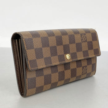 Louis Vuitton Damier Portefeuille Sarah Long Wallet N61734 Ebene