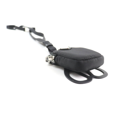 Prada 1Zt016 Renylon Smartphone Case Shoulder Pouch With Triangular Logo Plate