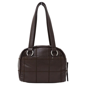 Chanel Chocobar Women'S Handbag/Shoulder Bag In Brown Caviar Leather With Silver Hardware