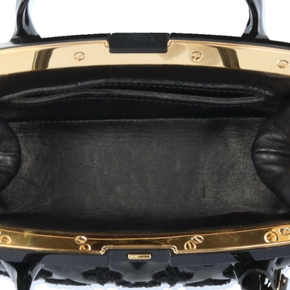 Louis Vuitton Lockit Bb Monogram Fascination Handbag Patent Leather M40604 Black