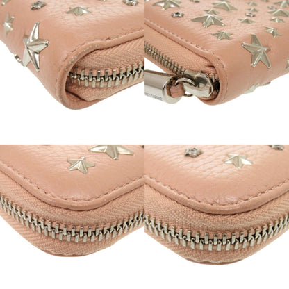 Jimmy Choo Philippa Star Stud Leather Pink Long Wallet 1689Jimmy Choo